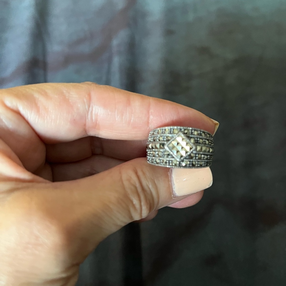 Judith Jack Sterling Silver marcasite ring